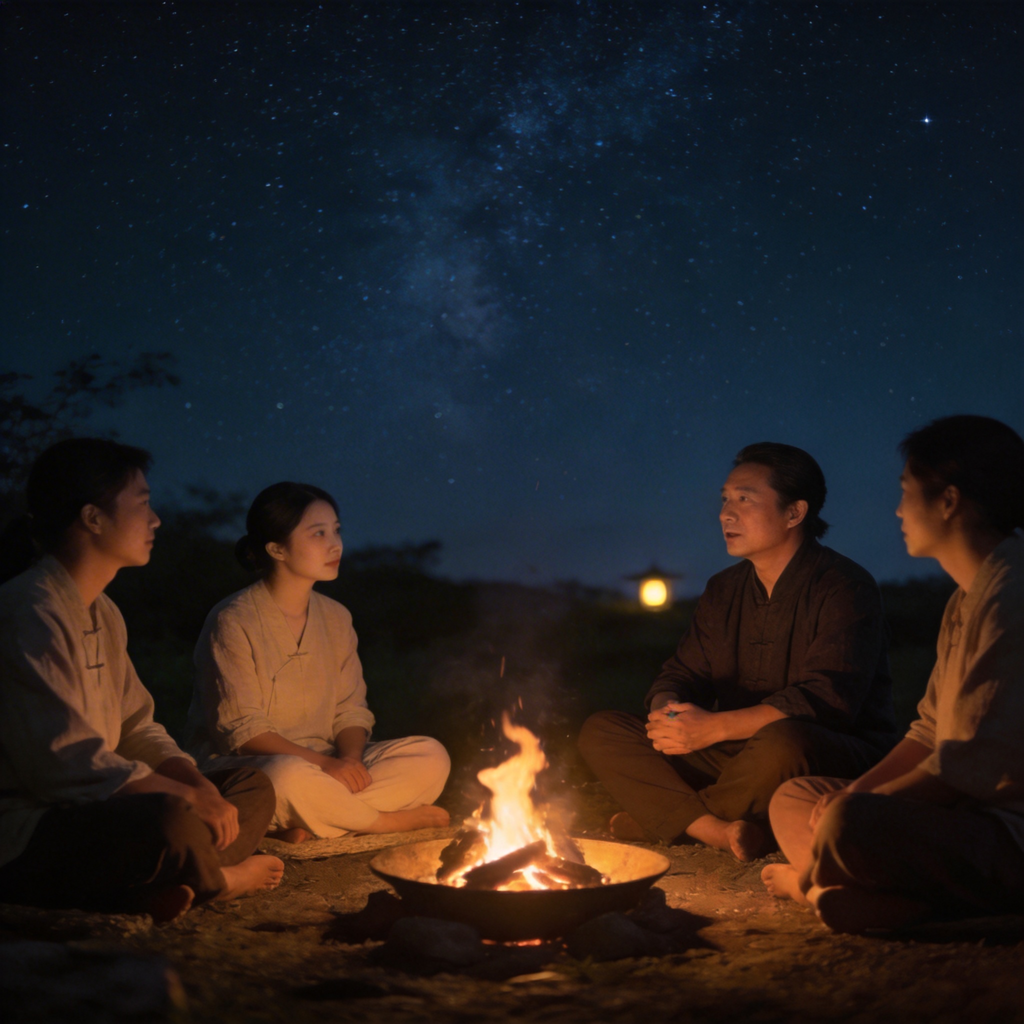 深夜围坐